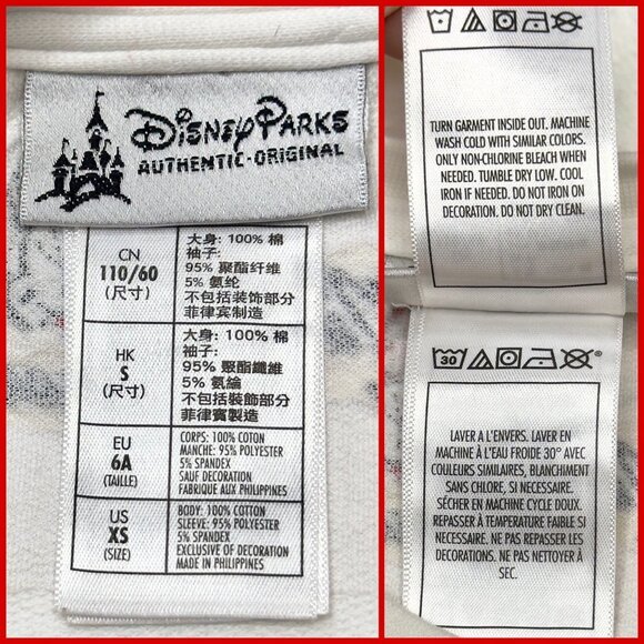 Disney Parks Minnie Mouse Sequins White Black Raglan Long Sleeve Girls Size XS - Picture 7 of 8